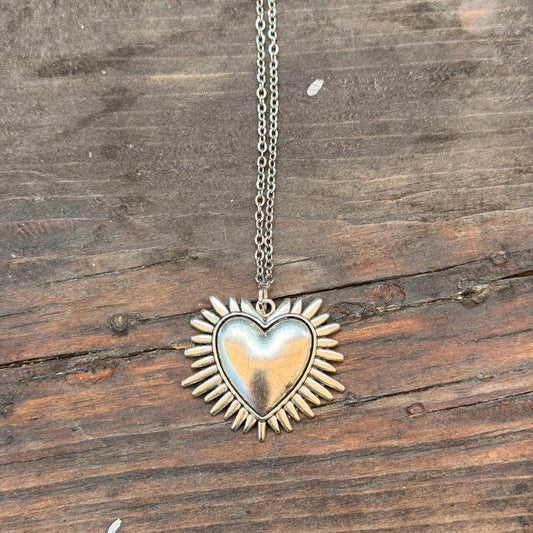 Silver heart necklace