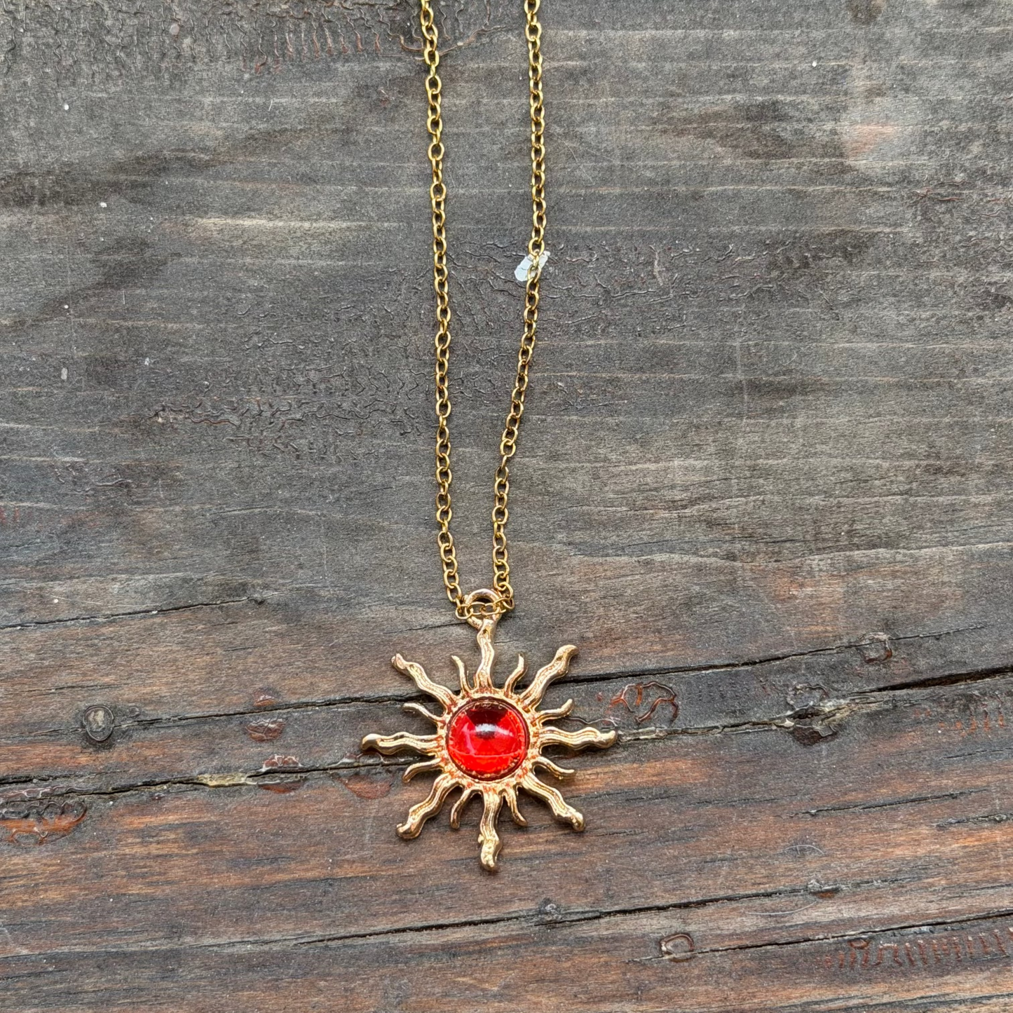 Red sun necklace