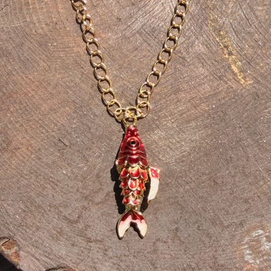 Red fish necklace